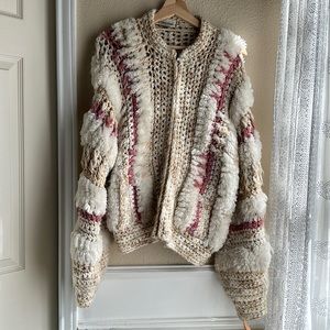 Vintage knitted jacket with full zipper